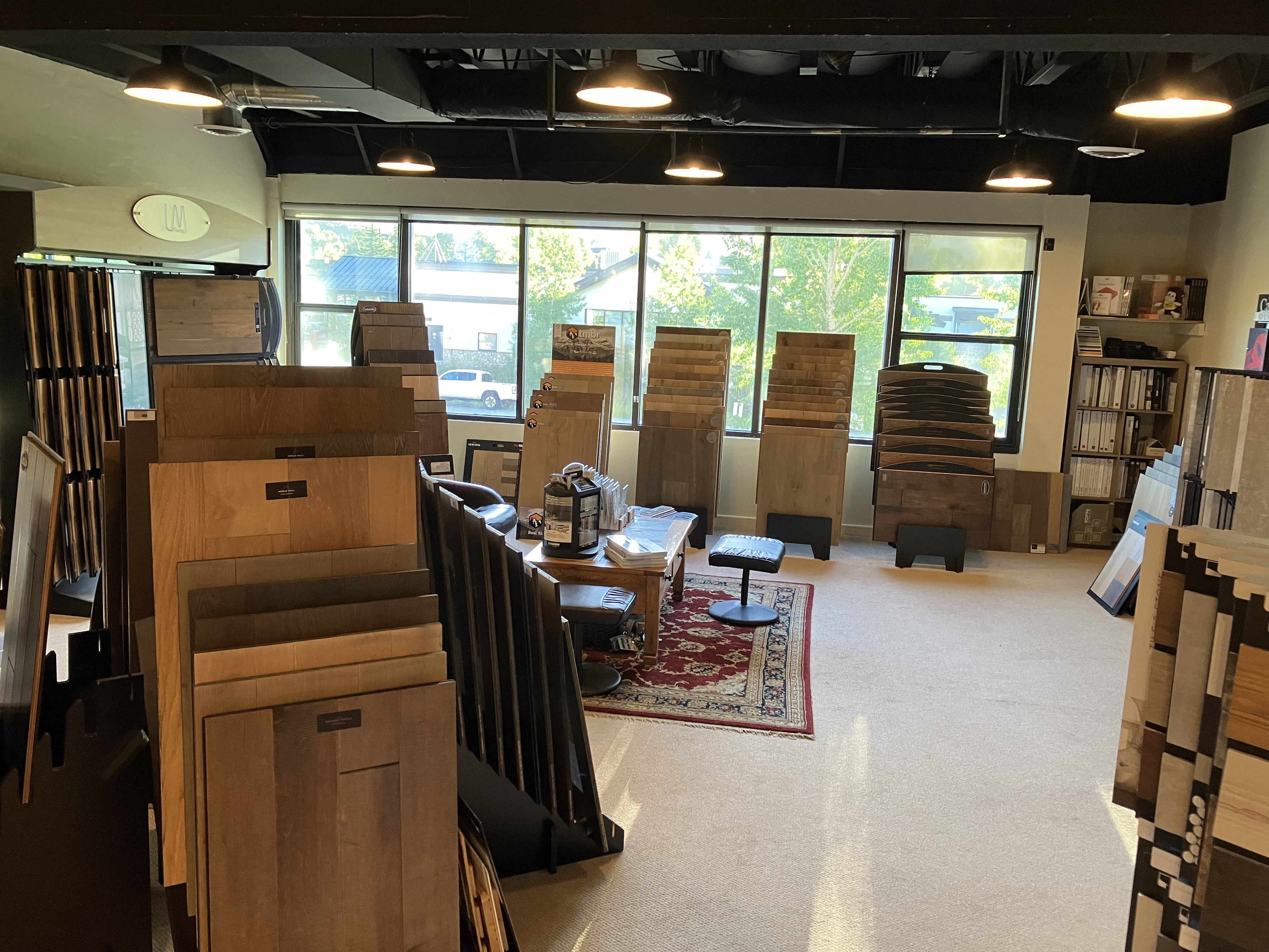 Variety of flooring products at showroom | CarpetsPlus of Steamboat Springs
