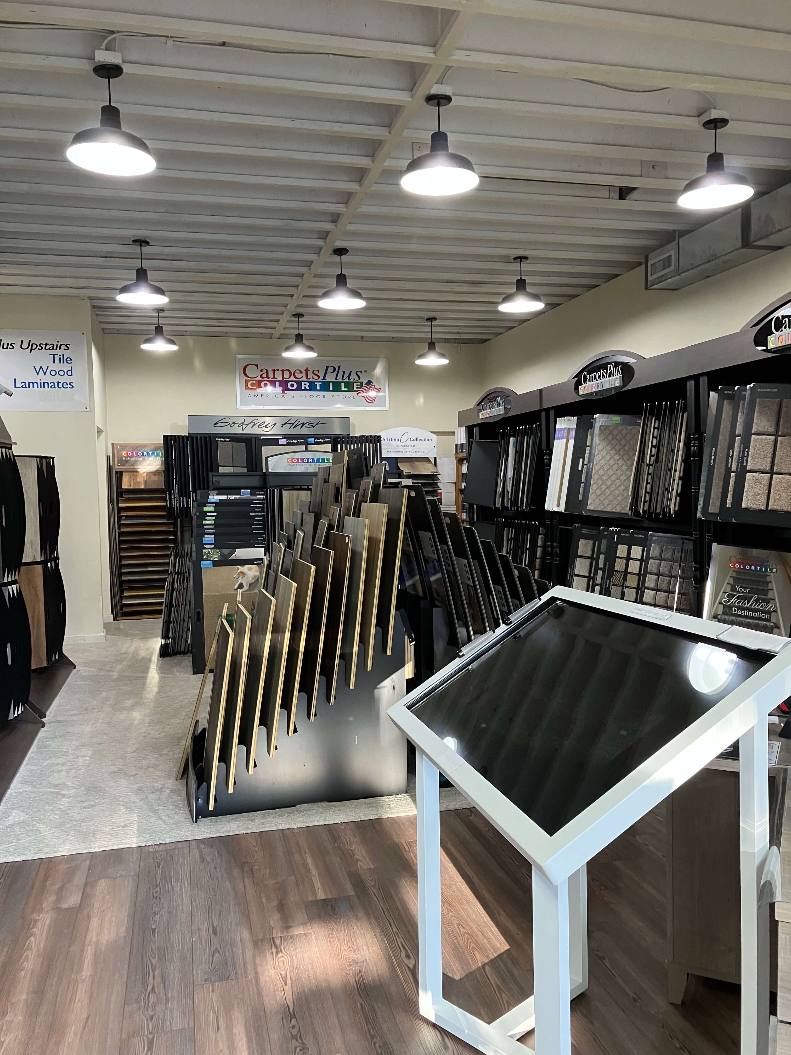 Variety of flooring product at showroom | CarpetsPlus of Steamboat Springs